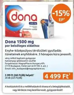 Benu Gyógyszertárak Dona 1500 mg ajánlat