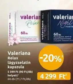 Benu Gyógyszertárak Valeriana Relax ajánlat