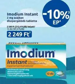 Benu Gyógyszertárak Imodium Instant ajánlat