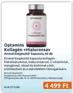 Benu Gyógyszertárak Optamins Kollagén +Hialuronsav ajánlat