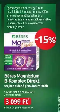 Benu Gyógyszertárak Béres Magnézium B-Komplex Direkt ajánlat