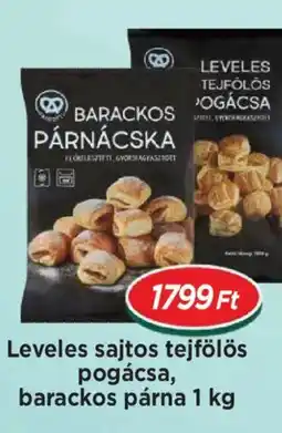 Real Leveles sajtos tejfölös pogácsa, barackos párna ajánlat
