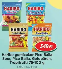 Real Haribo gumicukor Pico Balla Sour, Pico Balla, Goldbären, Tropifrutti ajánlat