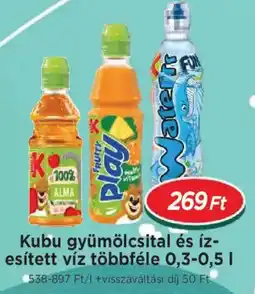 Real Kubu gyümölcsital és íz- esített víz többféle ajánlat