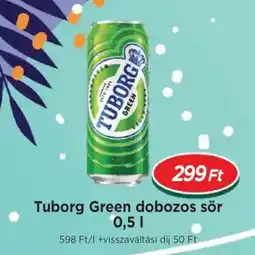 Real Tuborg Green dobozos sör ajánlat