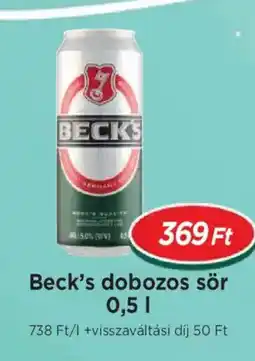 Real Beck's dobozos sör ajánlat