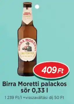 Real Birra Moretti palackos sör ajánlat