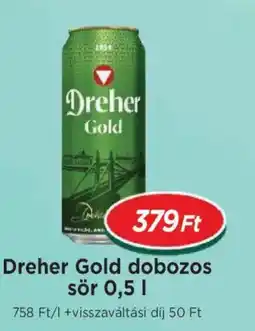Real Dreher Gold dobozos sör ajánlat