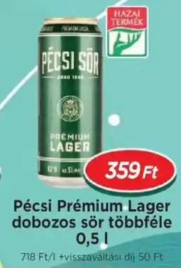 Real Pécsi Prémium Lager dobozos sör többféle ajánlat