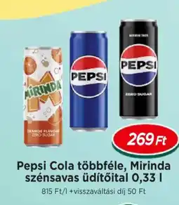 Real Pepsi Cola többféle, Mirinda szénsavas üdítőital ajánlat