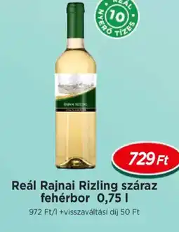 Real Reál Rajnai Rizling száraz fehérbor ajánlat