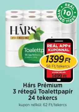 Real Hárs Prémium 3 rétegű Toalettpapír ajánlat