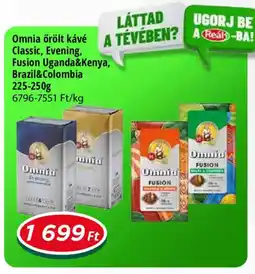 Real Omnia őrölt kávé Classic, Evening, Fusion Uganda&Kenya, Brazil&Colombia ajánlat
