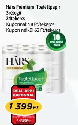 Real Hárs Prémium Toalettpapír 3rétegű ajánlat