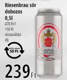 Real Riesenbrau sör dobozos ajánlat