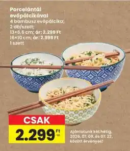 Interspar Porcelántál evőpálcikával ajánlat