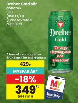 Interspar Dreher Gold sör ajánlat