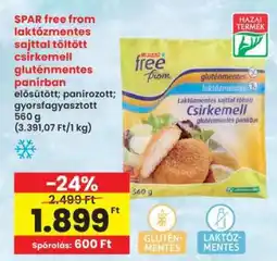 Interspar SPAR free from laktózmentes sajttal töltött csirkemell gluténmentes panírban ajánlat