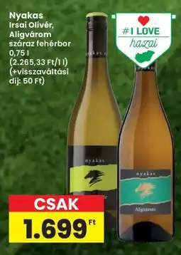 Interspar Nyakas Irsai Olivér, Aligvárom száraz fehérbor ajánlat