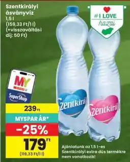 Interspar SZENTKIRÁLYI Ásványvíz ajánlat