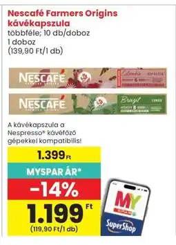 Interspar Nescafé Farmers Origins kávékapszula ajánlat