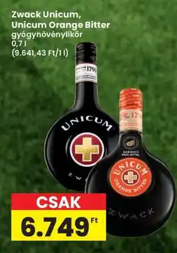 Interspar Zwack Unicum, Unicum Orange Bitter ajánlat