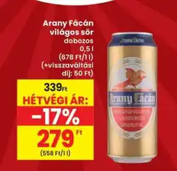 Interspar Arany Fácán világos sör ajánlat