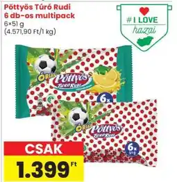 Spar Pöttyös Túró Rudi 6 db-os multipack ajánlat