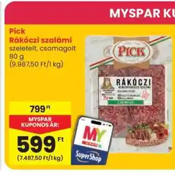 Spar PICK Rákóczi szalámi ajánlat