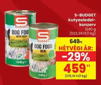 Spar S-BUDGET kutyaeledel konzerv ajánlat