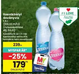 Spar SZENTKIRÁLYI Ásványvíz ajánlat