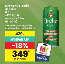 Spar Dreher Gold sör ajánlat