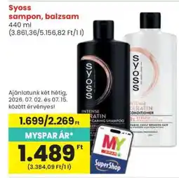 Spar SYOSS Sampon / balzsam ajánlat