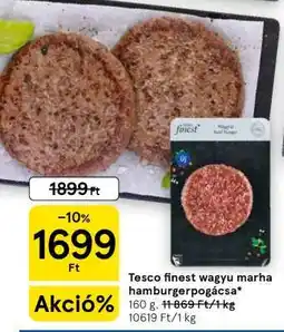 Tesco Tesco finest wagyu marha hamburgerpogácsa ajánlat