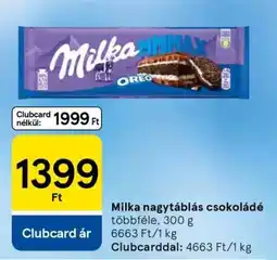 Tesco Milka nagytáblás csokoládé ajánlat