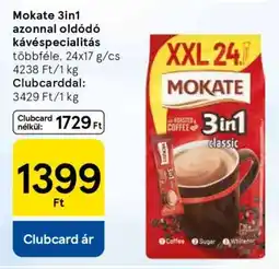 Tesco Mokate 3in1 azonnal oldódó kávéspecialitás ajánlat