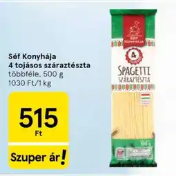 Tesco Séf konyhája 4 tojásos száraztészta ajánlat