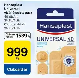 Tesco Hansaplast Universal vízálló sebtapasz ajánlat