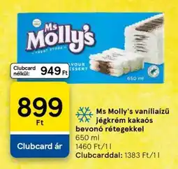 Tesco Ms Molly's vaníliaízű jégkrém kakaós bevonó rétegekkel ajánlat