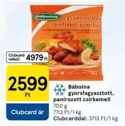 Tesco Bábolna gyorsfagyasztott, panírozott csirkemell ajánlat