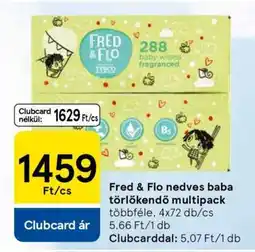Tesco Fred & Flo nedves baba törlőkendő multipack ajánlat