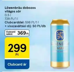 Tesco Löwenbräu dobozos világos sör ajánlat