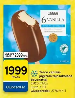 Tesco Tesco vaníliás jégkrém tejcsokoládé bevonattal ajánlat