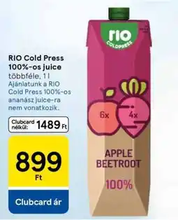Tesco Rio Cold Press 100%-os juice ajánlat