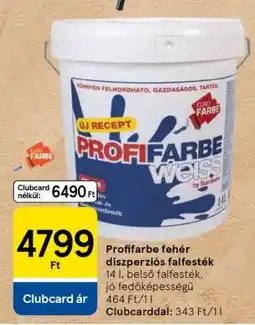 Tesco Profifarbe fehér diszperziós falfesték ajánlat