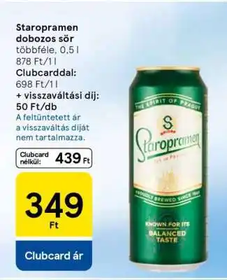 Tesco Staropramen dobozos sör ajánlat