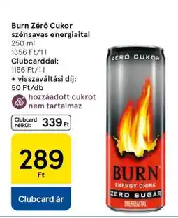 Tesco Burn Zéro Cukor szénsavas energiaital ajánlat
