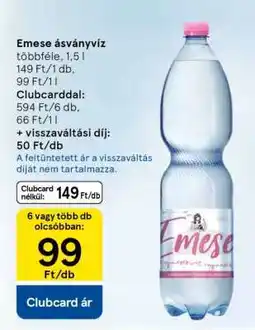 Tesco Emese ásványvíz ajánlat