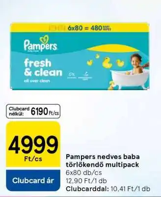 Tesco Pampers nedves baba törlőkendő multipack ajánlat