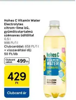 Tesco Hohes C Vitamin Water Electrolytes citrom-lime ízű ajánlat